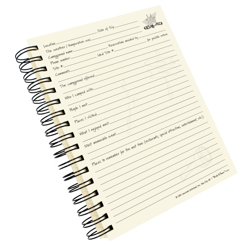 Write it Down series by Journals Unlimited, Guided Journal, Happy Camper, Glamping Journal, Full-size 7.5"x 9", Kraft Hard Cover, Made in USA - Image 3